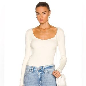 Frame Ribbed Long sleeved Top